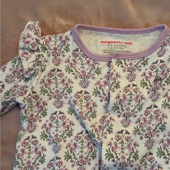 Magnetic Me Unicorn Dreams Organic Cotton Coverall- Size 3-6M - Picture 2 of 5